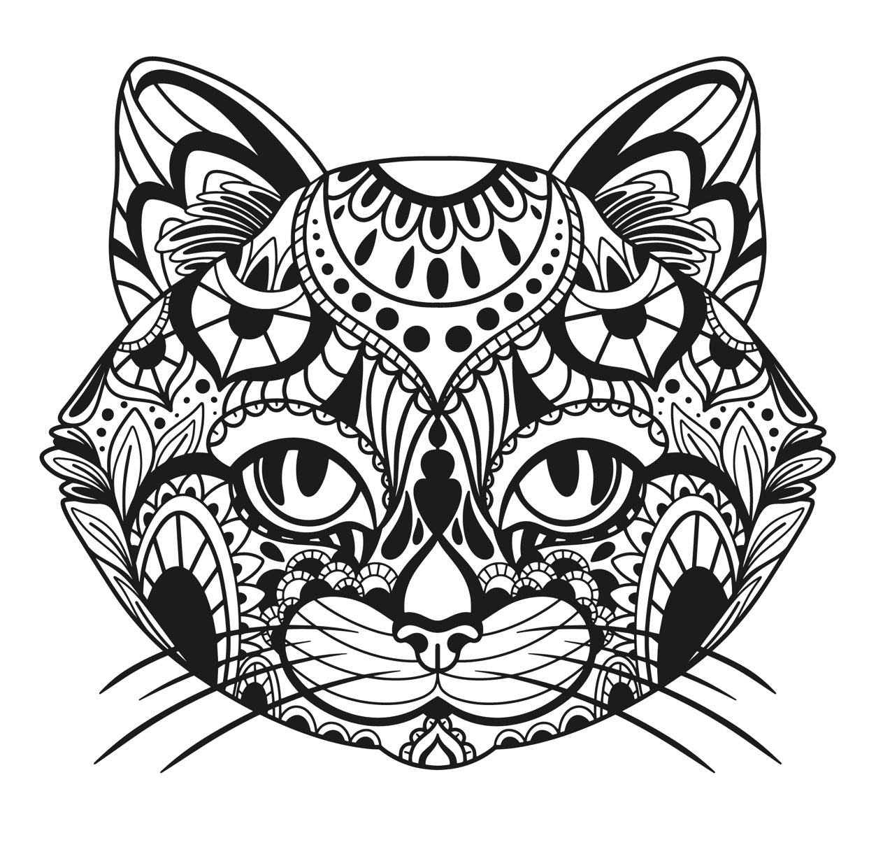 Mandala Coloring Book Animal Faces